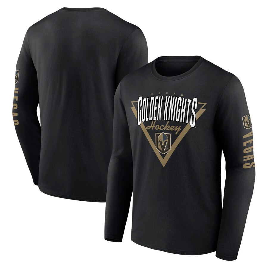 Men's Vegas Golden Knights Fanatics Black Headline Long Sleeve T-Shirt - Puhuasuan