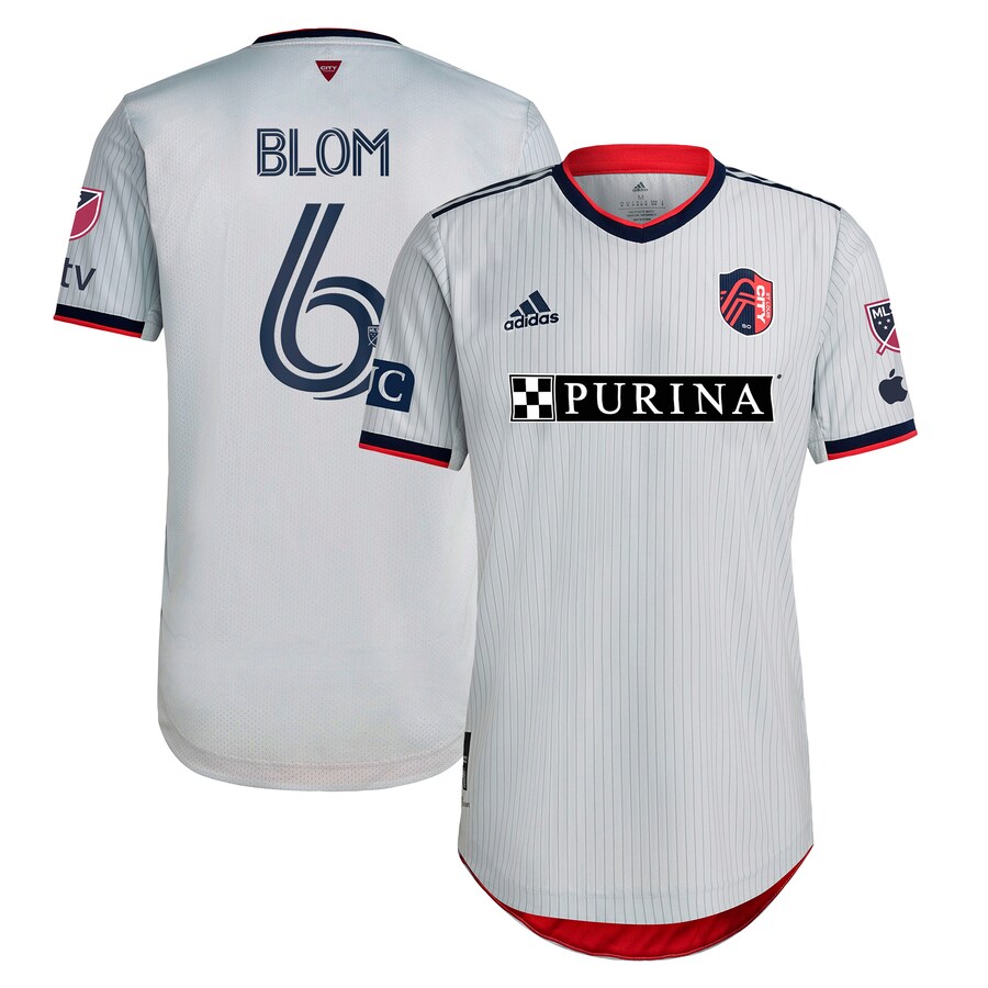 Men's St. Louis City SC Njabulo Blom adidas Gray 2023 The Spirit Kit Authentic Jersey - Puhuasuan