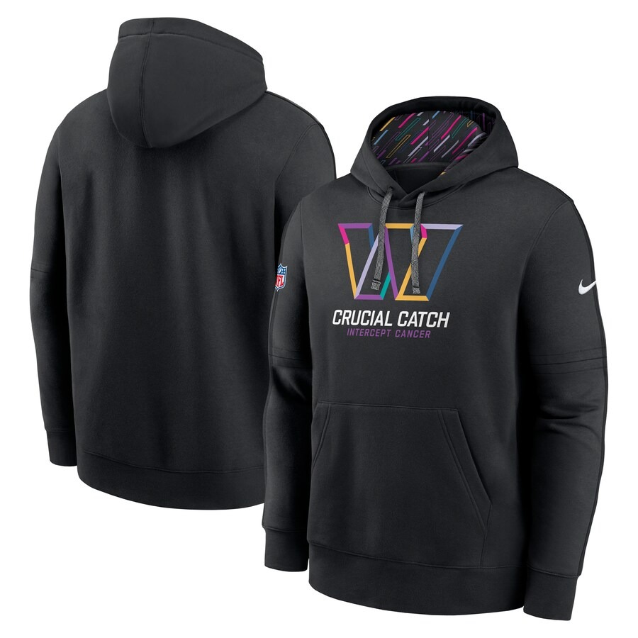 Men's Washington Commanders Nike Black 2024 NFL Crucial Catch Club Pullover Hoodie - Puhuasuan