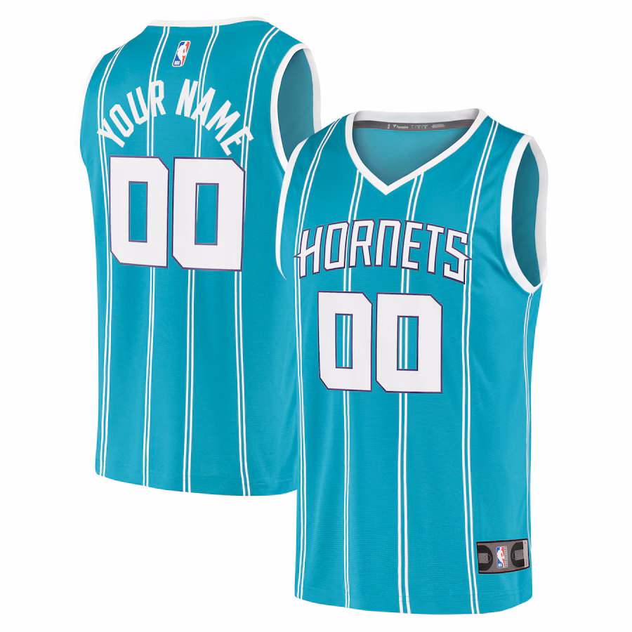 Youth Charlotte Hornets Fanatics Teal 2020 Fast Break Replica Custom Jersey - Icon Edition - Puhuasuan