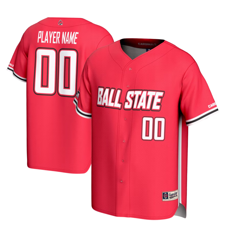 Ball State Cardinals GameDay Greats Youth NIL Pick-A-Player Lightweight Baseball Jersey - Cardinal - Puhuasuan