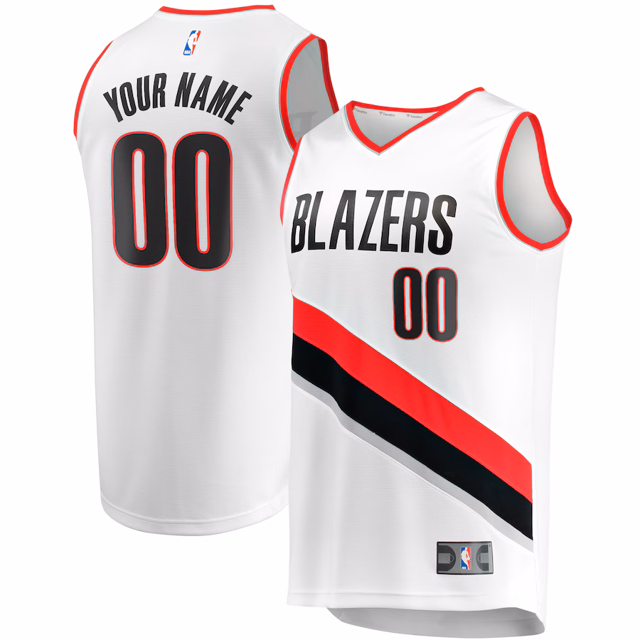 Men's Portland Trail Blazers Fanatics White Fast Break Custom Replica Jersey - Association Edition - Puhuasuan