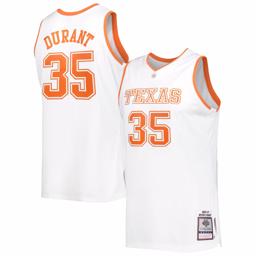 Men's Mitchell & Ness Kevin Durant White Texas Longhorns 2006/07 Throwback Jersey - Puhuasuan