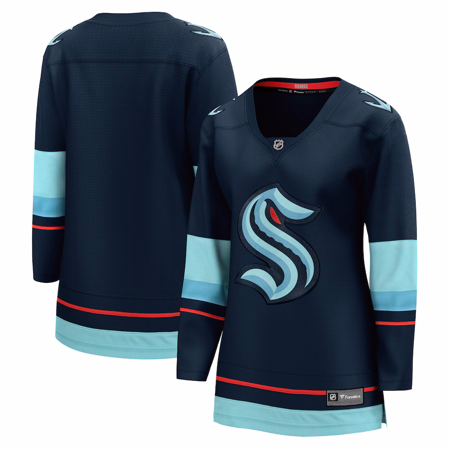 Women's Seattle Kraken Fanatics Navy Home Breakaway Jersey - Puhuasuan