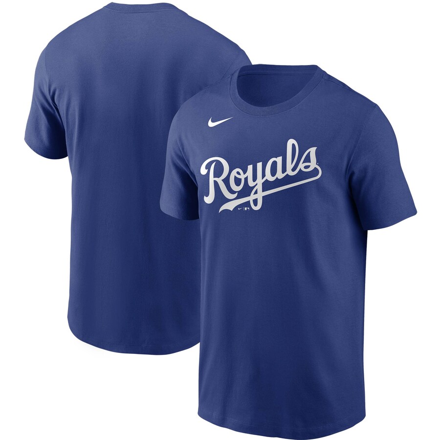 Men's Kansas City Royals Nike Royal Team Wordmark T-Shirt - Puhuasuan