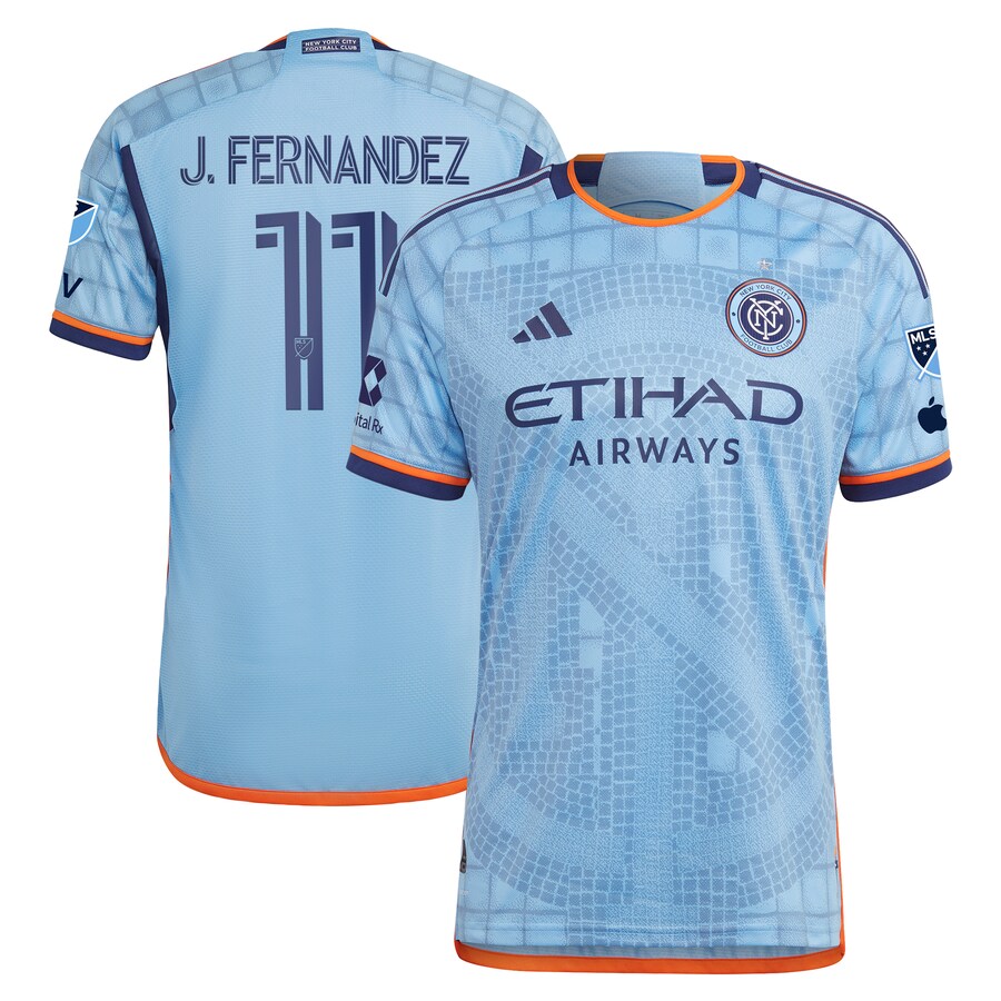 Men's New York City FC Julian Fernandez adidas Sky Blue 2024 The Interboro Kit Authentic Player Jersey - Puhuasuan