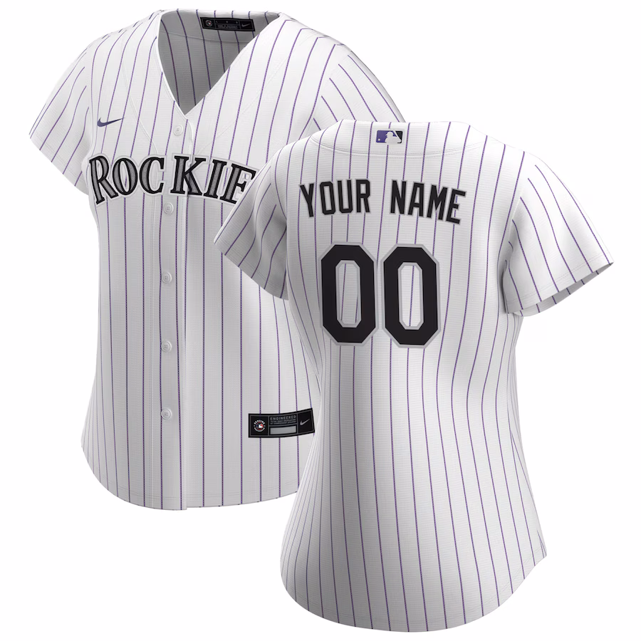 Women's Colorado Rockies Nike White Home Replica Custom Jersey - Puhuasuan