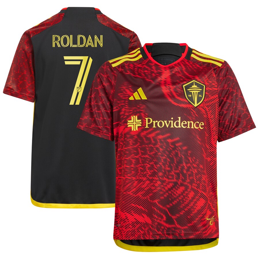 Youth Seattle Sounders FC Cristian Roldan adidas Red 2024 The Bruce Lee Kit Replica Player Jersey - Puhuasuan