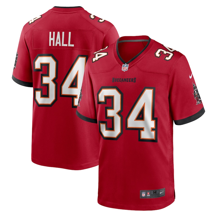 Men's Tampa Bay Buccaneers Bryce Hall Nike  Red Team Game Jersey - Puhuasuan