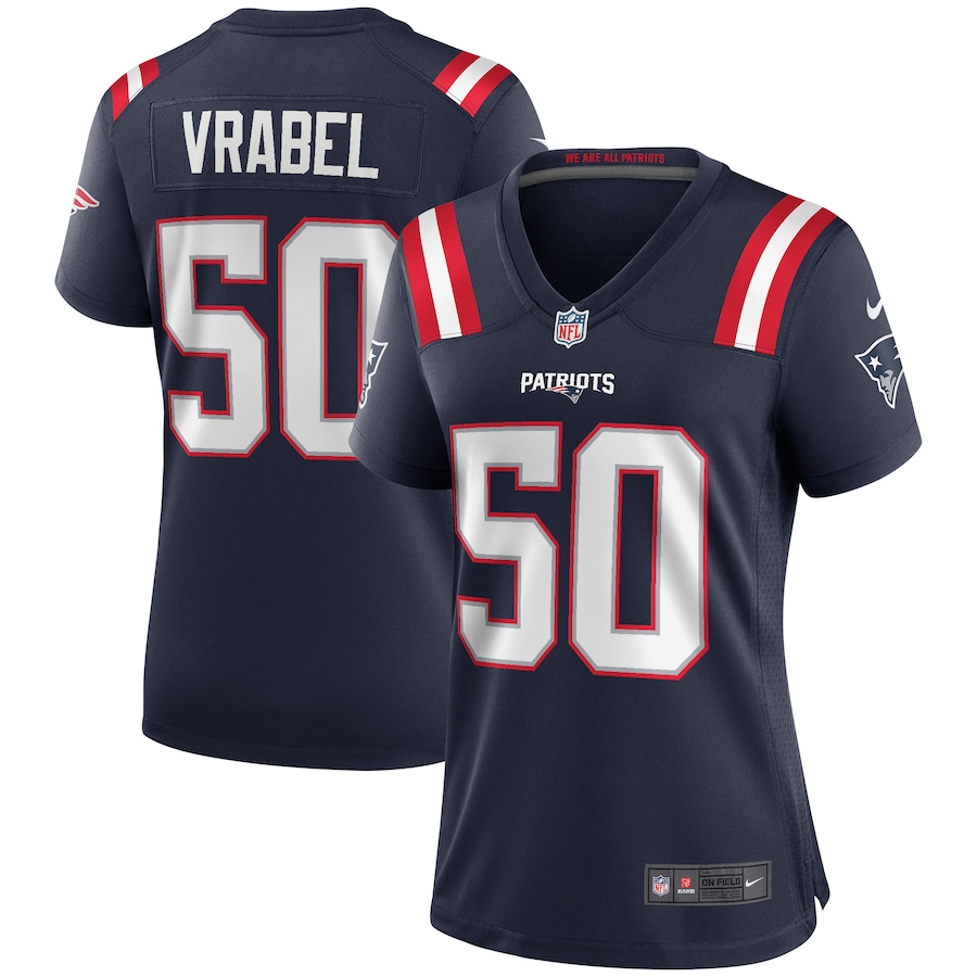 Women's New England Patriots Mike Vrabel Nike Navy Game Retired Player Jersey - Puhuasuan