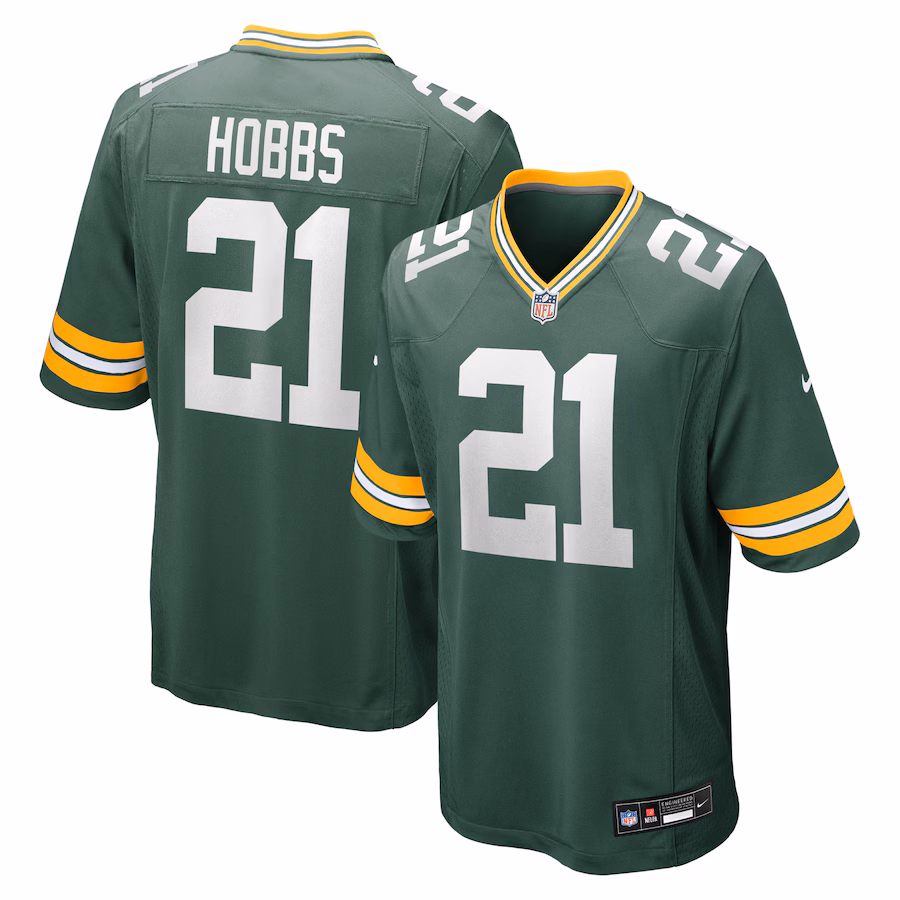 Men's Green Bay Packers Nate Hobbs Nike Green Team Game Jersey - Puhuasuan