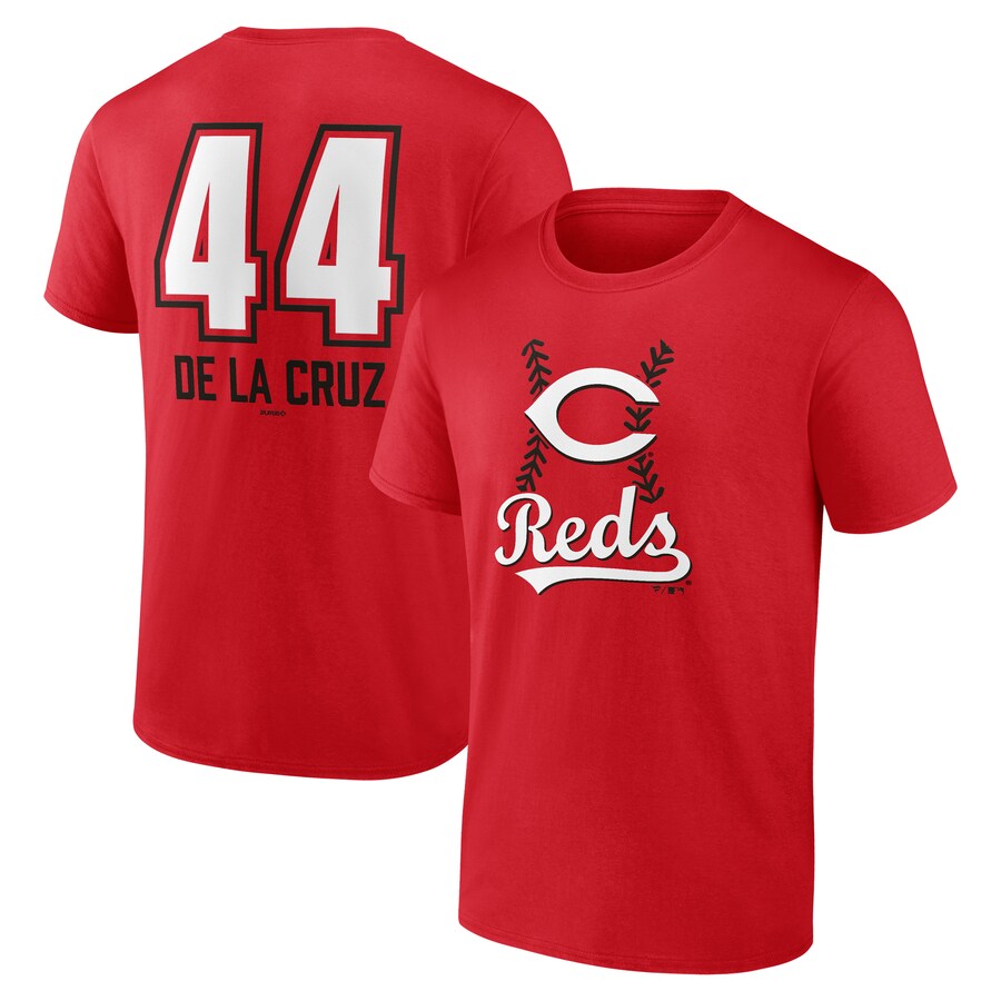 Men's Cincinnati Reds Elly De La Cruz Red Name & Number Fastball T-Shirt - Puhuasuan