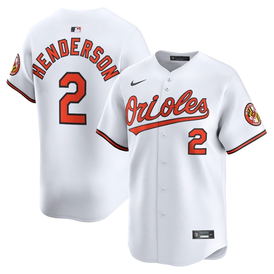 Men's Baltimore Orioles Gunnar Henderson Nike White Home Limited Player Jersey - Puhuasuan