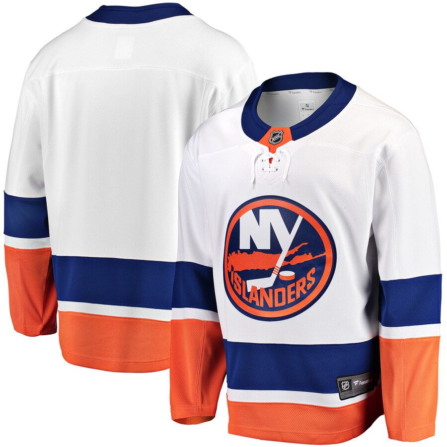 Men's New York Islanders Fanatics Branded White Breakaway Away Jersey - Puhuasuan