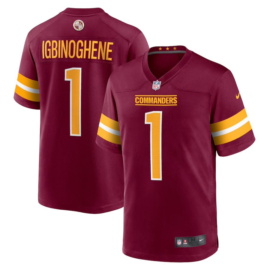 Men's Washington Commanders Noah Igbinoghene Nike Burgundy Game Jersey - Puhuasuan