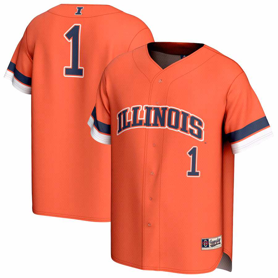 Unisex GameDay Greats #1 Orange Illinois Fighting Illini Collegiate Baseball Fashion Jersey - Puhuasuan