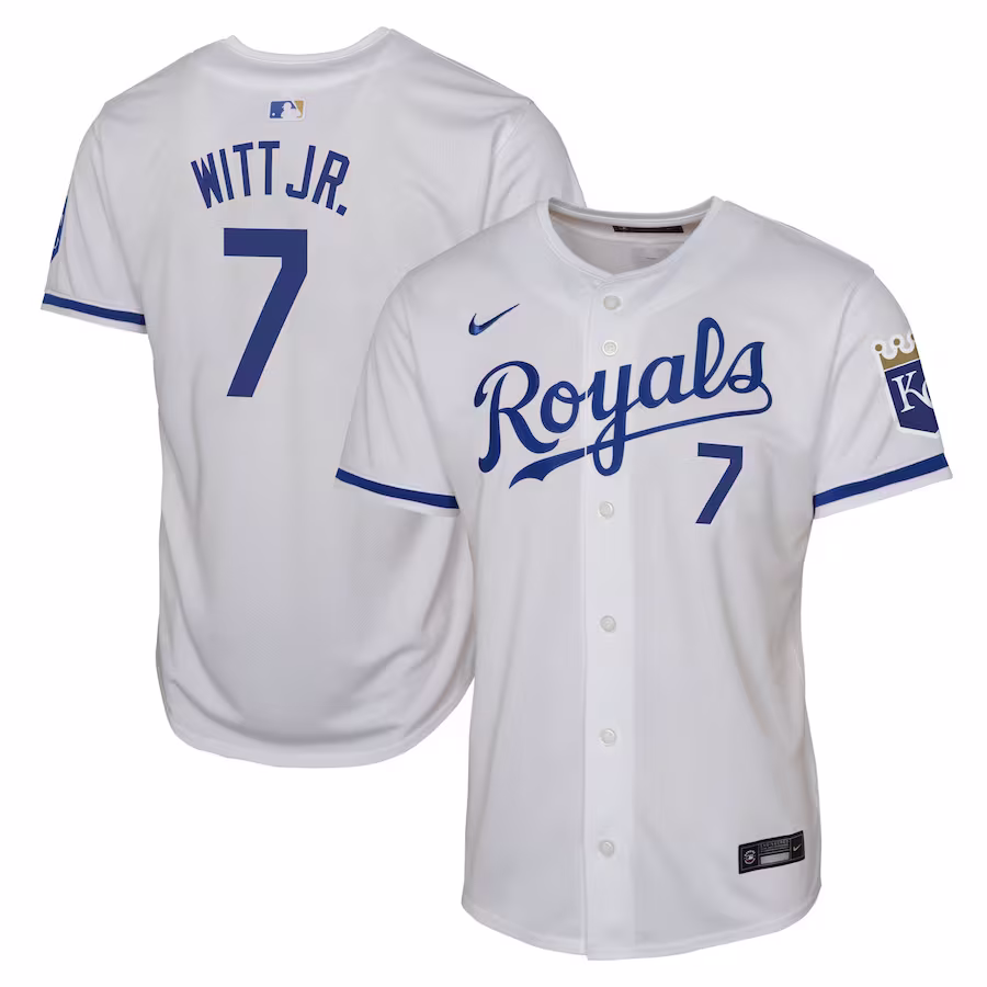 Youth Kansas City Royals Bobby Witt Jr. Nike White Home Limited Player Jersey - Puhuasuan