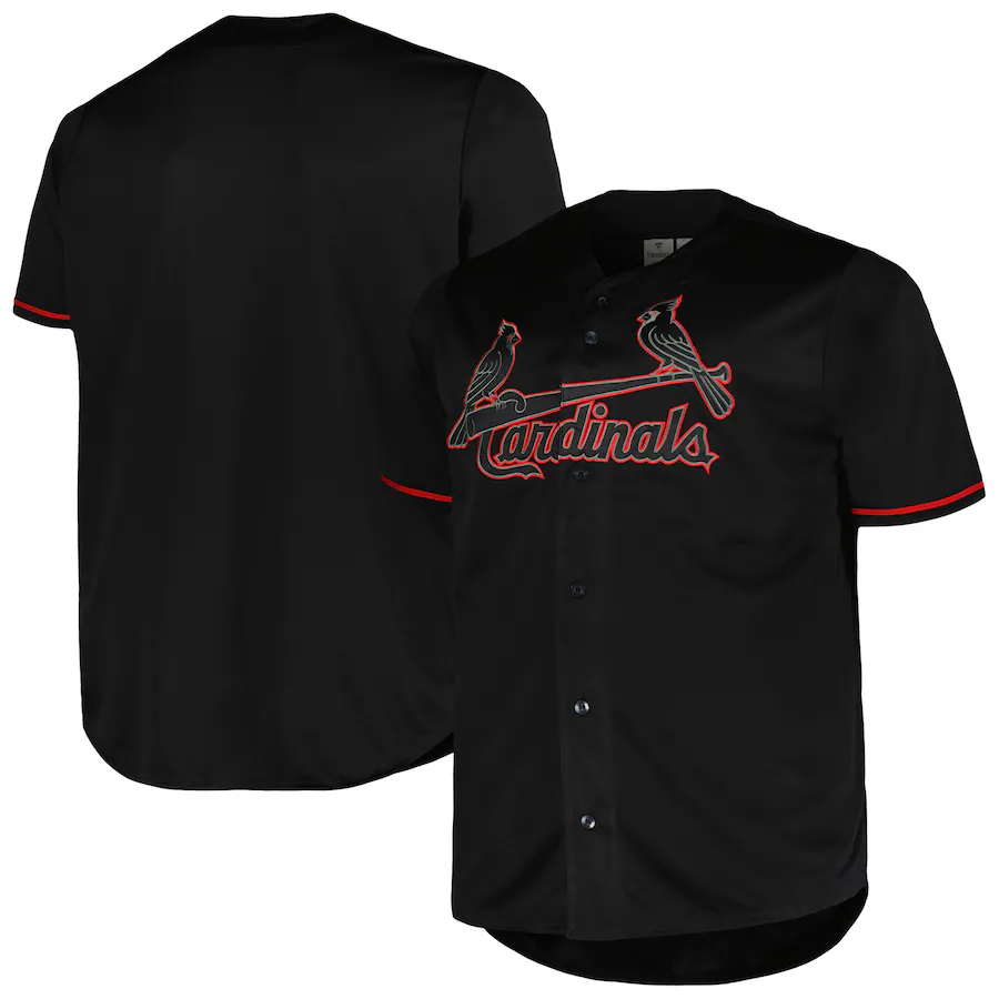 Men's St. Louis Cardinals Profile Big & Tall Blackout Replica Jersey - Puhuasuan