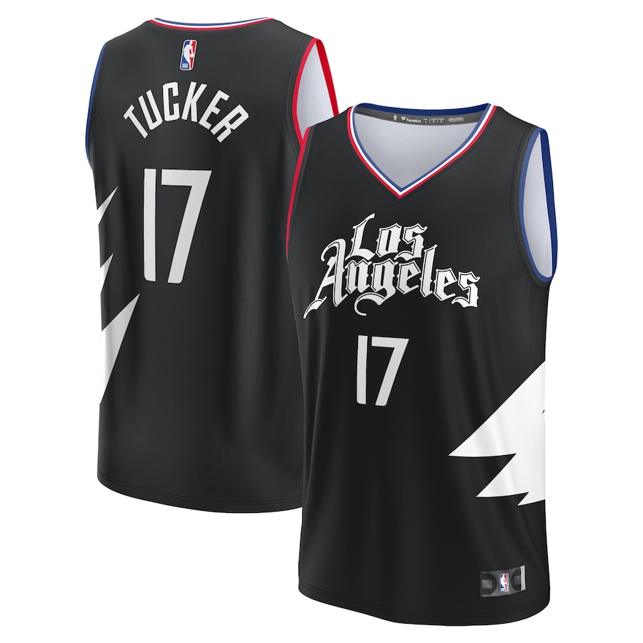 Youth LA Clippers PJ Tucker Fanatics Black Fast Break Player Jersey - Statement Edition - Puhuasuan
