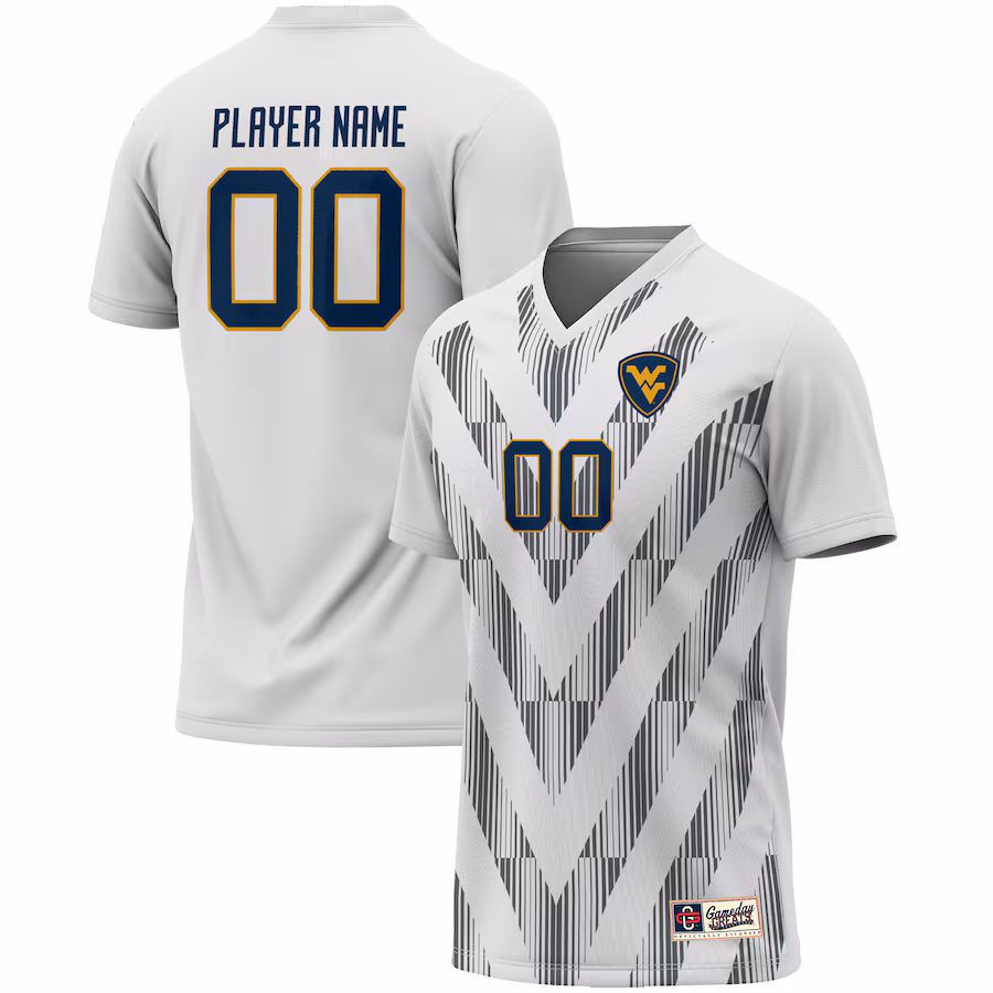 West Virginia Mountaineers GameDay Greats Unisex Pick-A-Player NIL Lightweight Soccer Jersey - White - Puhuasuan
