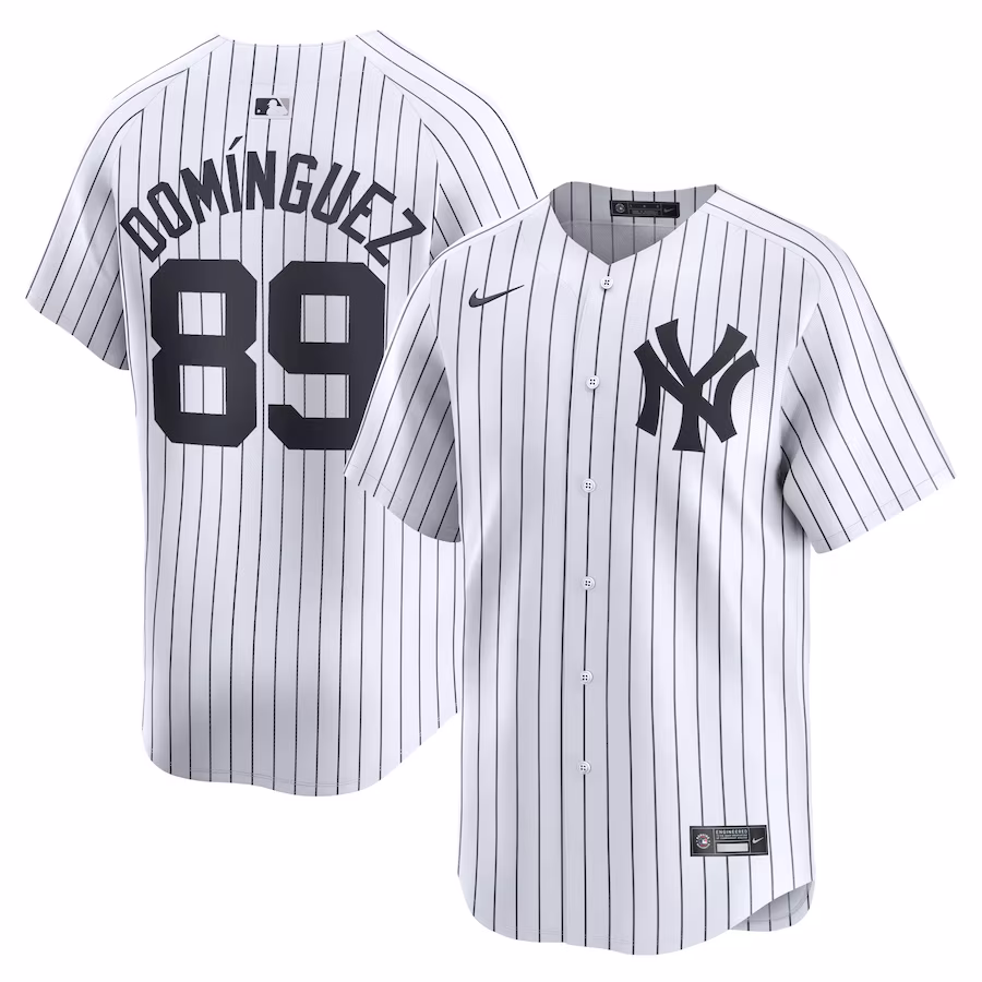 Men's New York Yankees Jasson Dominguez Nike White Home Limited Player Jersey - Puhuasuan