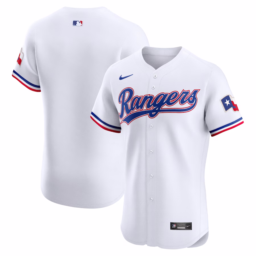 Men's Texas Rangers Nike White Home Elite Jersey - Puhuasuan