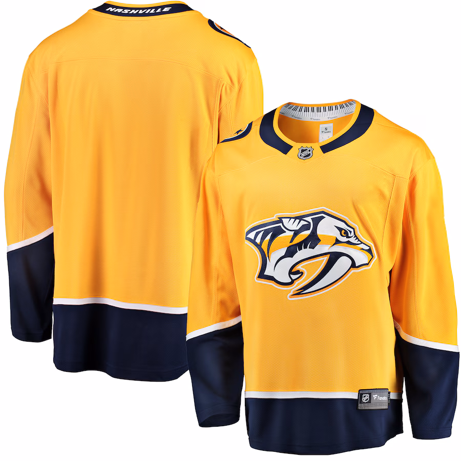 Men's Nashville Predators Fanatics Gold Breakaway Home Jersey - Puhuasuan