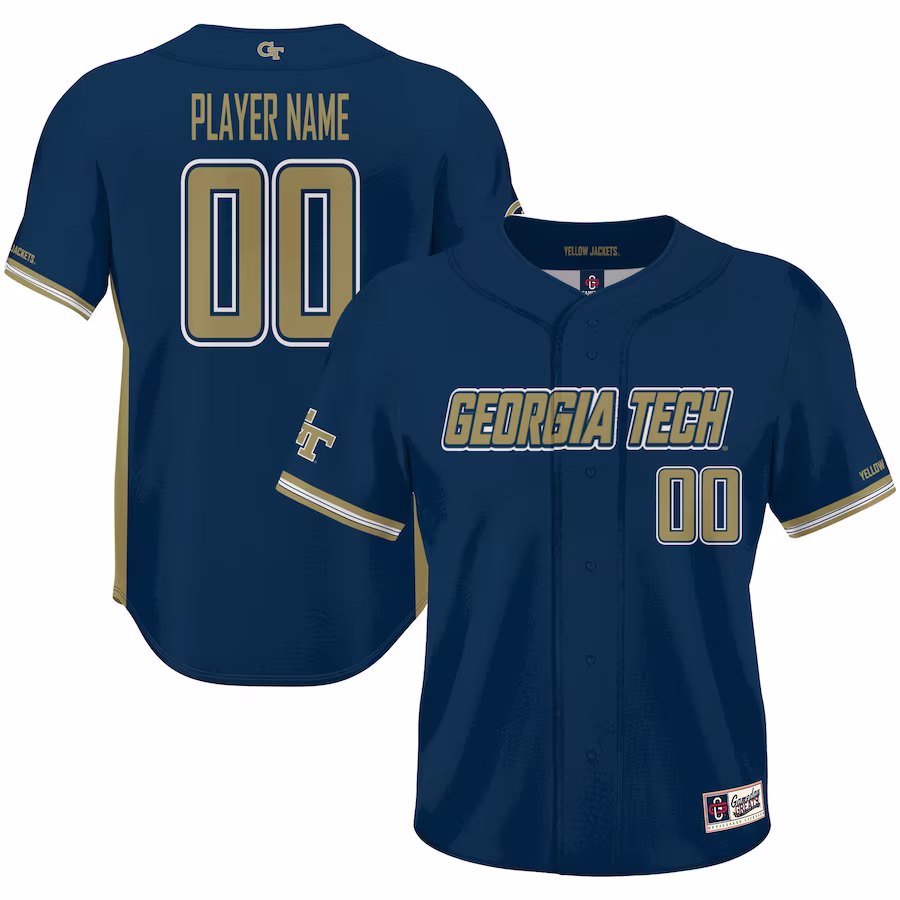 Georgia Tech Yellow Jackets GameDay Greats Youth NIL Pick-A-Player Lightweight Baseball Jersey - Navy - Puhuasuan