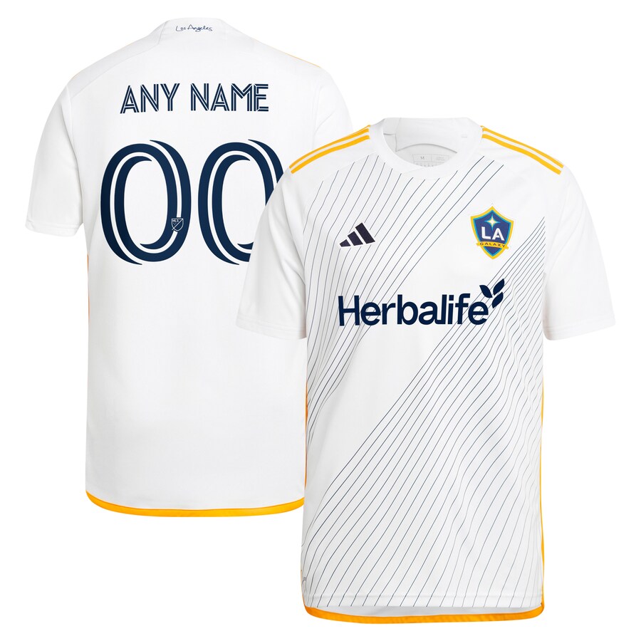 Men's LA Galaxy  adidas White 2024 Angeleno Kit Replica Custom Jersey - Puhuasuan