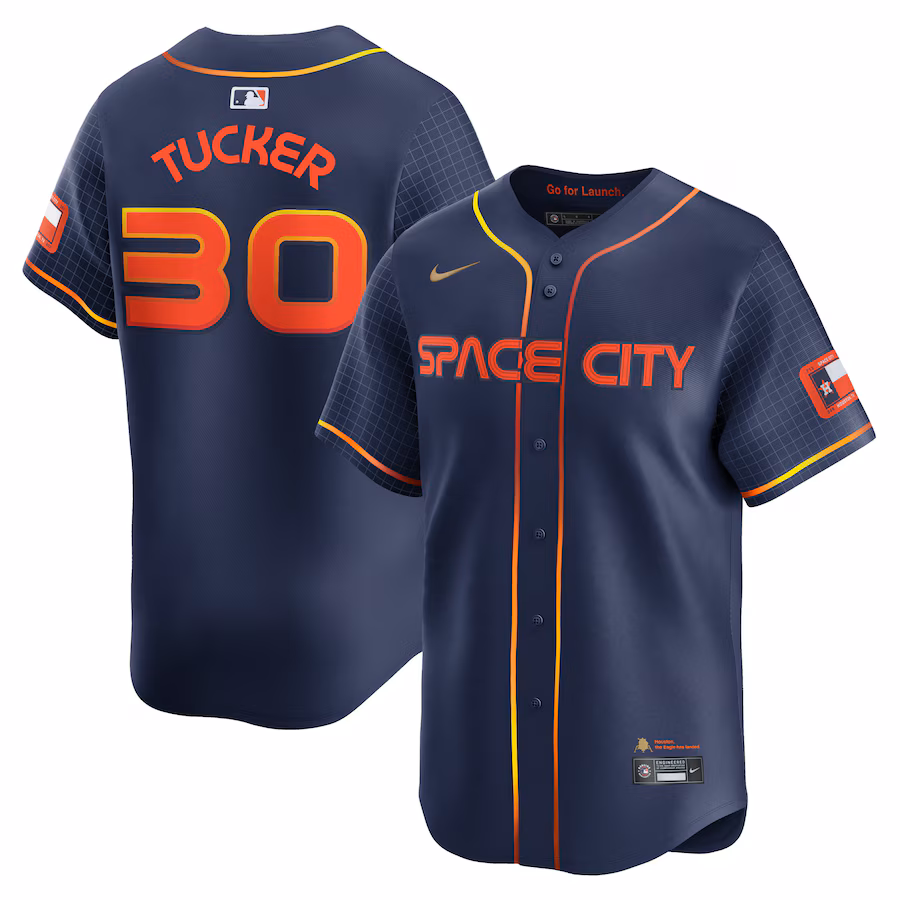 Men's Houston Astros Kyle Tucker Nike Navy City Connect Limited Player Jersey - Puhuasuan