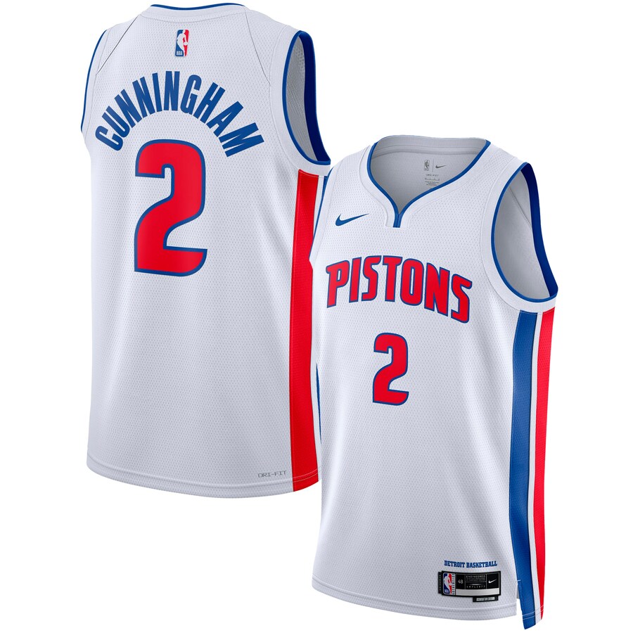 Unisex Detroit Pistons Cade Cunningham Nike White Swingman Jersey - Association Edition - Puhuasuan