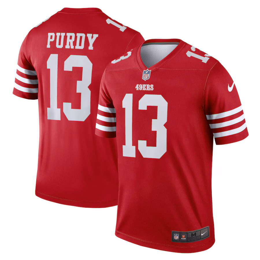 Men's San Francisco 49ers Brock Purdy Nike Scarlet Team  Legend Jersey - Puhuasuan