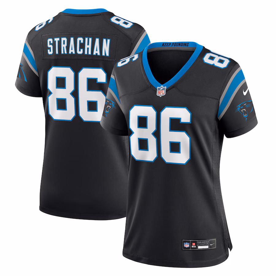 Women's Carolina Panthers Mike Strachan Nike  Black  Game Jersey - Puhuasuan