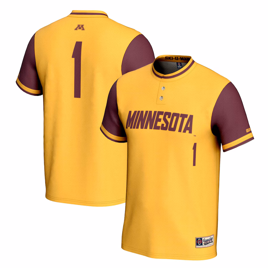 Youth GameDay Greats #1 Gold Minnesota Golden Gophers Lightweight Softball Jersey - Puhuasuan