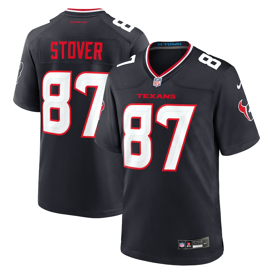 Men's Houston Texans Cade Stover Nike  Navy Game Jersey - Puhuasuan