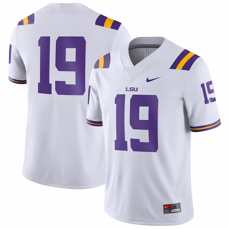 #19 LSU Tigers Nike Game Jersey - White - Puhuasuan