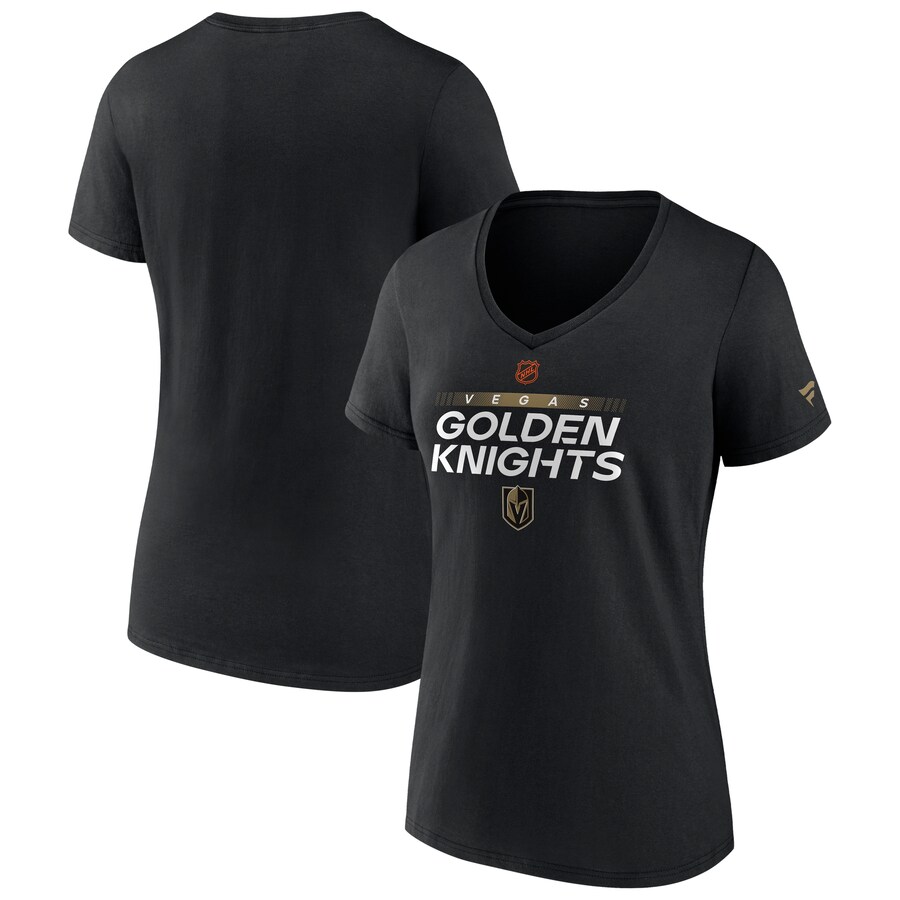 Women's Vegas Golden Knights Fanatics Black Confidential Program V-Neck T-Shirt - Puhuasuan