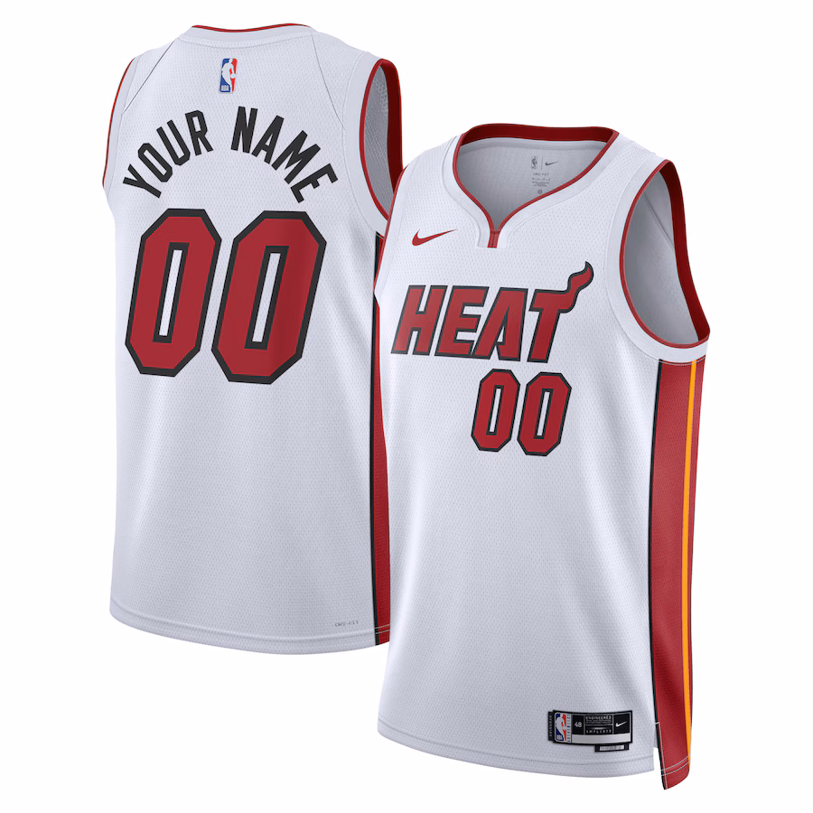 Unisex Miami Heat Nike White Swingman Custom Jersey - Association Edition - Puhuasuan