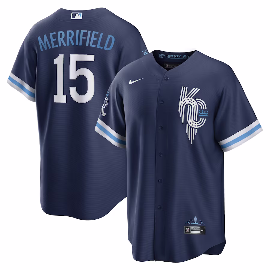 Men's Kansas City Royals Whit Merrifield Nike Navy City Connect Replica Player Jersey - Puhuasuan