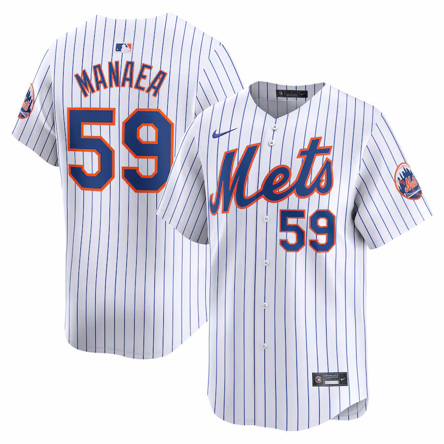 Men's New York Mets Sean Manaea Nike White Home Limited Player Jersey - Puhuasuan