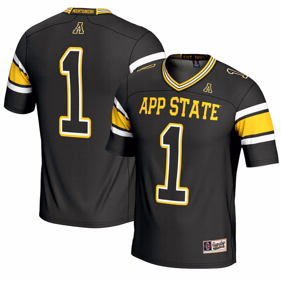 Youth GameDay Greats #1 Black Appalachian State Mountaineers Endzone Football Jersey - Puhuasuan