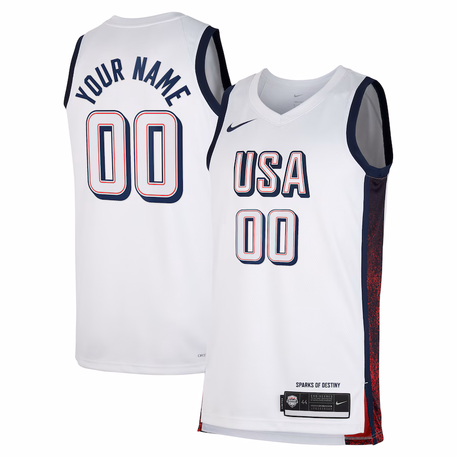 Unisex Men's USA Basketball  Nike White 2024 Swingman Custom Jersey - Puhuasuan
