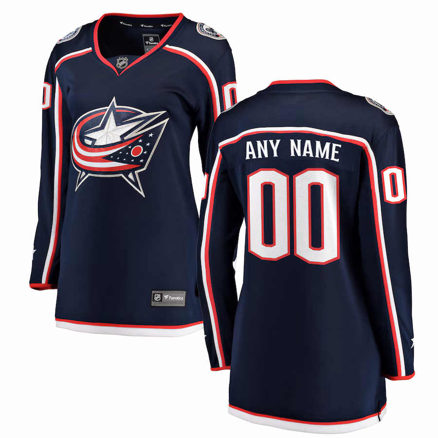 Women's Columbus Blue Jackets Fanatics Navy Home Breakaway Custom Jersey - Puhuasuan