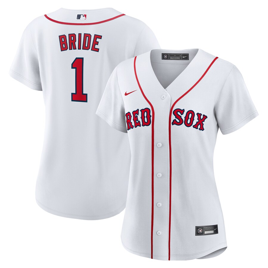 Women's Boston Red Sox Nike White #1 Bride Home Replica Jersey - Puhuasuan