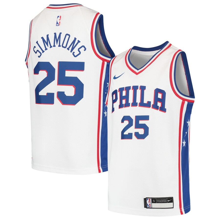Youth Philadelphia 76ers Ben Simmons Nike White Swingman Jersey - Puhuasuan