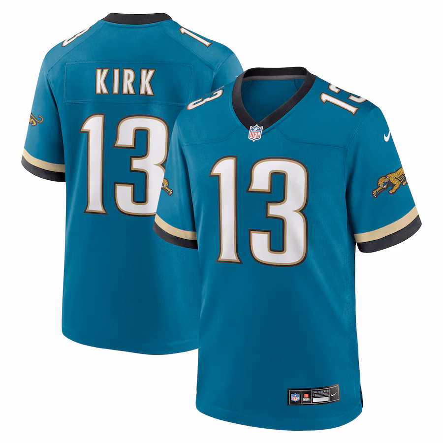 Men's Jacksonville Jaguars Christian Kirk Nike Teal Prowler Throwback Player Game Jersey - Puhuasuan