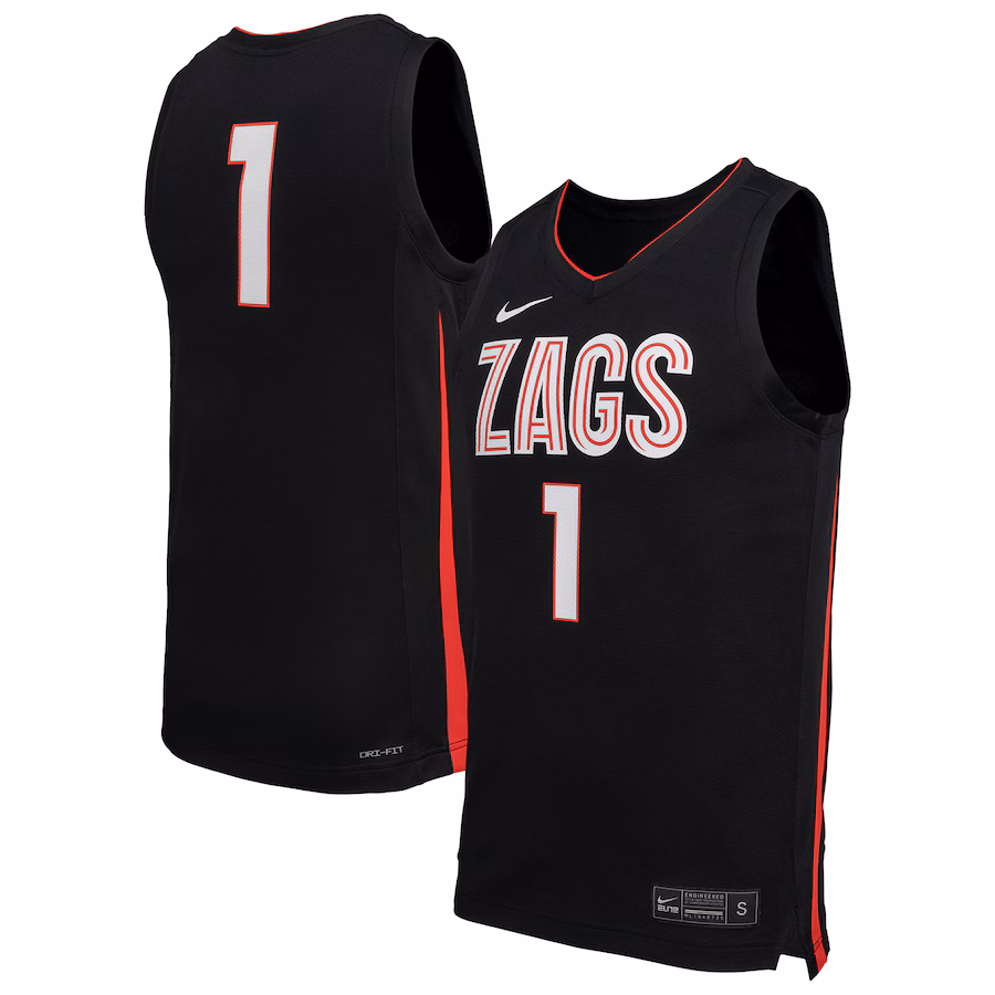 Men's Nike  Black Gonzaga Bulldogs  Replica Basketball Jersey - Puhuasuan
