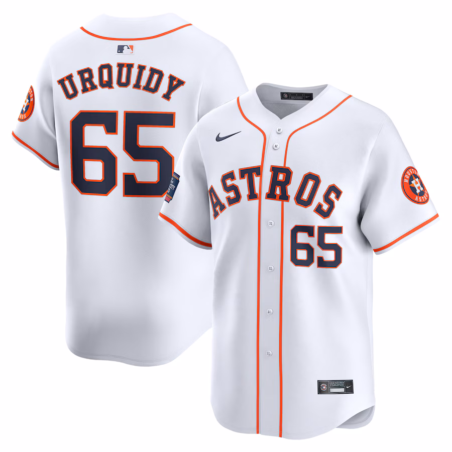 Men's Houston Astros Jose Urquidy Nike White 2024 MLB World Tour Mexico City Series Home Limited Player Jersey - Puhuasuan