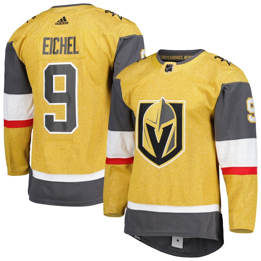 Men's Vegas Golden Knights Jack Eichel adidas Gold Alternate Primegreen Authentic Pro Player Jersey - Puhuasuan