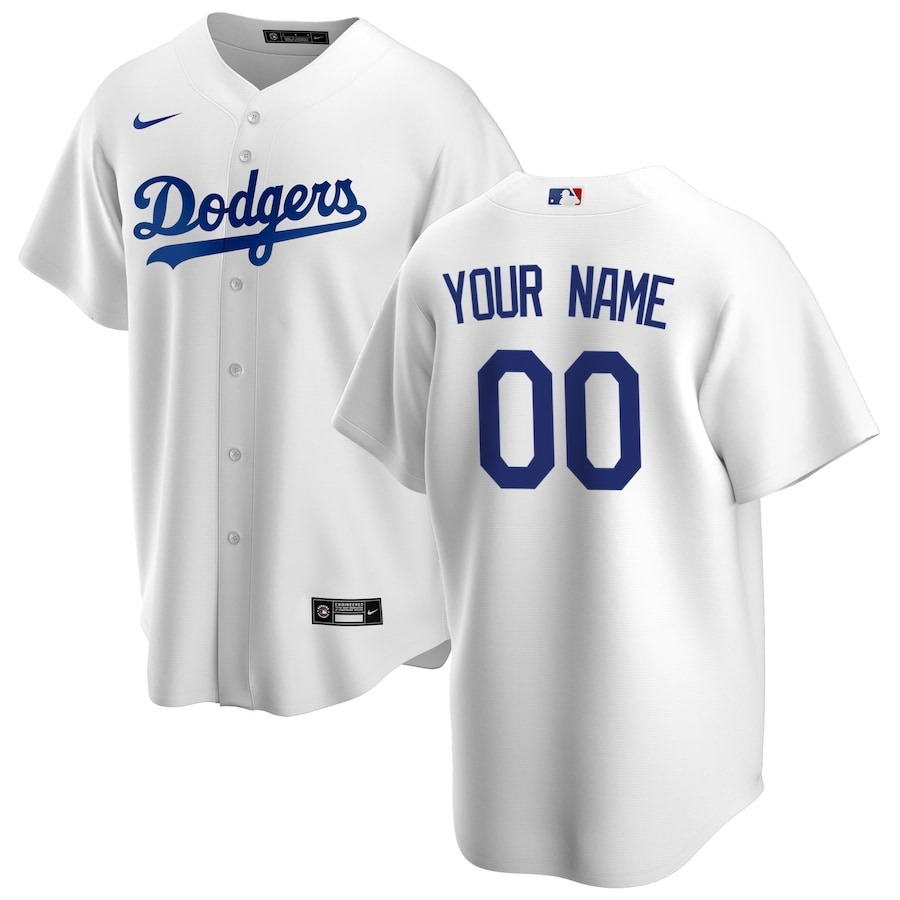 Men's Los Angeles Dodgers Nike White 2024 World Series Home Custom Replica Jersey - Puhuasuan